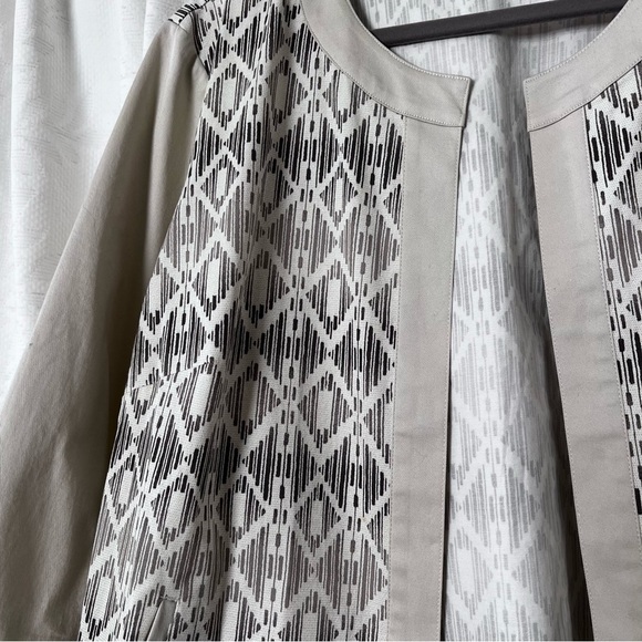 Chicos Cotton Stretch Blazer in Tan and Gray size XL - Picture 11 of 13